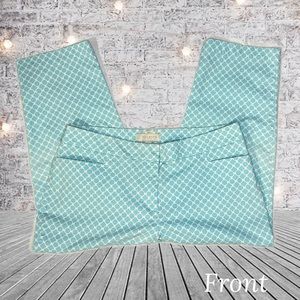🌸TALBOTS Curvy Capri’s, Teal and White, Size 12 Petite